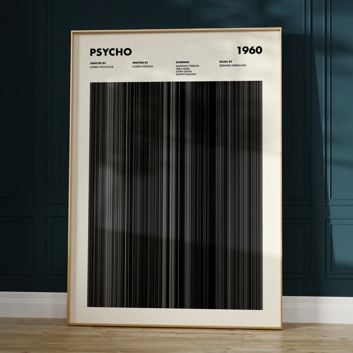 Psycho Movie Barcode Poster