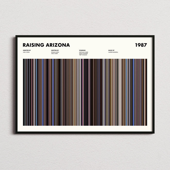 Raising Arizona Movie Barcode Poster