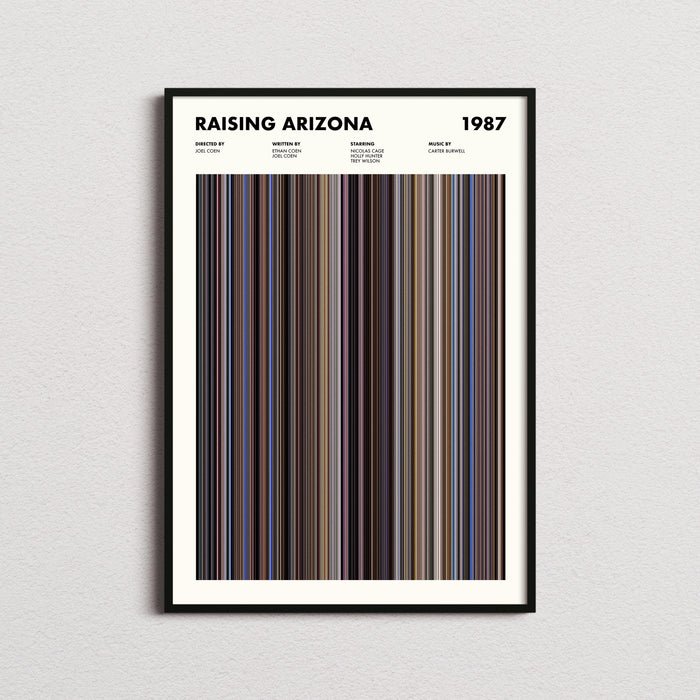 Raising Arizona Movie Barcode Poster