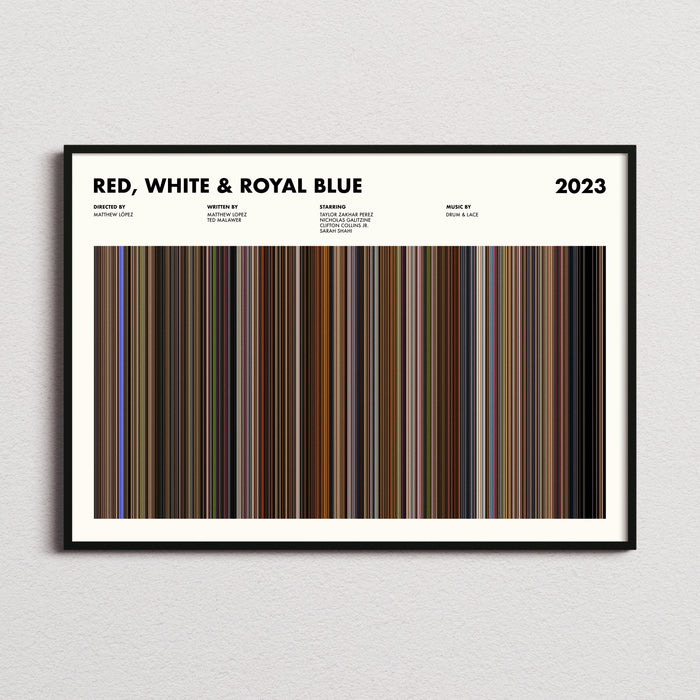 Red White And Royal Blue Movie Barcode Poster