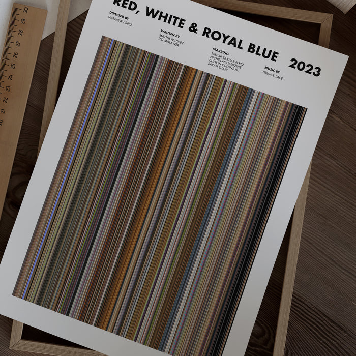 Red White And Royal Blue Movie Barcode Poster