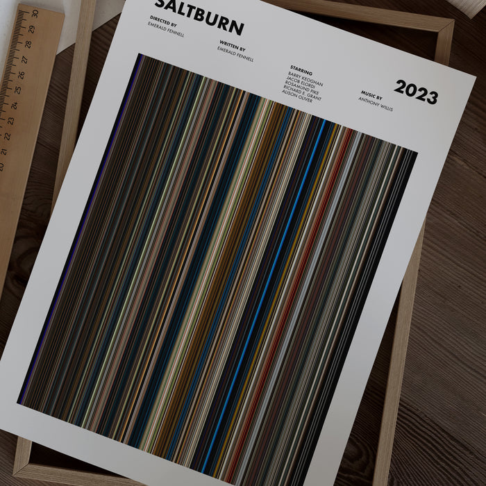 Saltburn Movie Barcode Poster