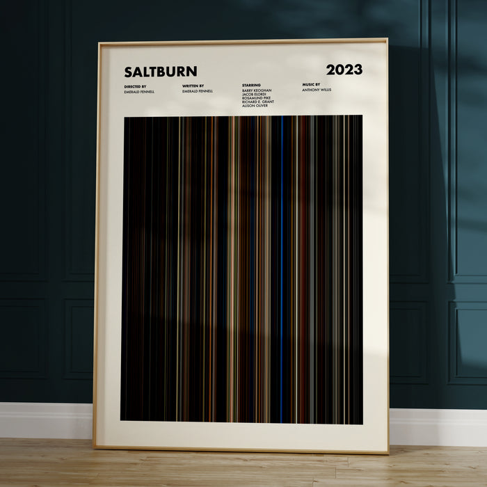 Saltburn Movie Barcode Poster