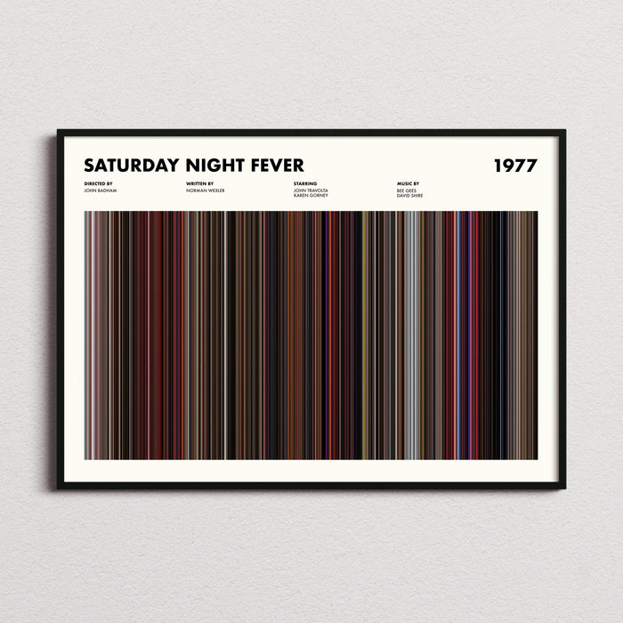 Saturday Night Fever Movie Barcode Poster