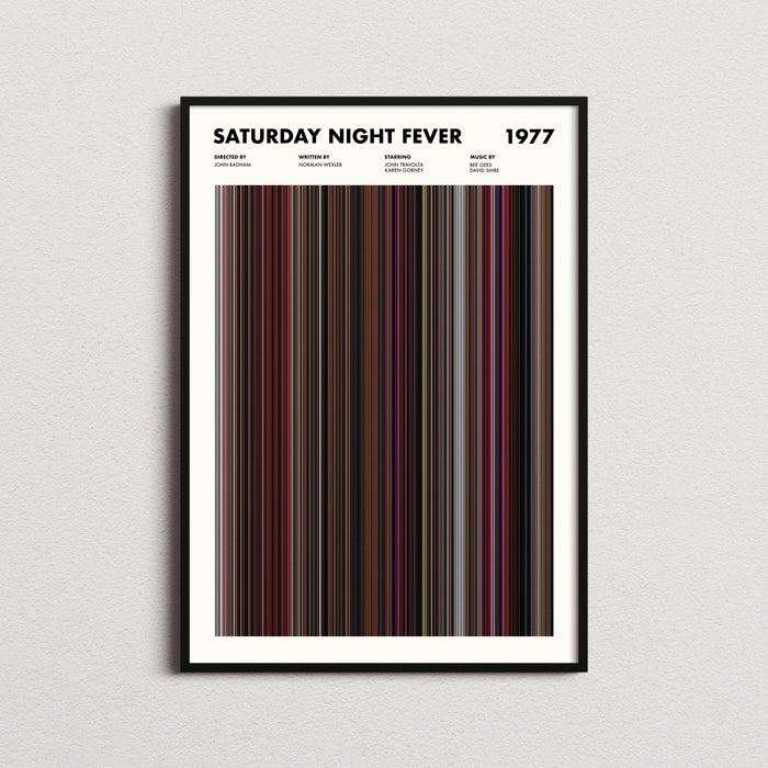 Saturday Night Fever Movie Barcode Poster