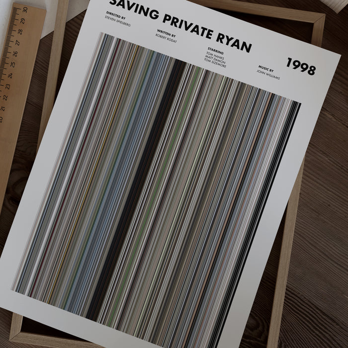 Saving Private Ryan Movie Barcode Poster