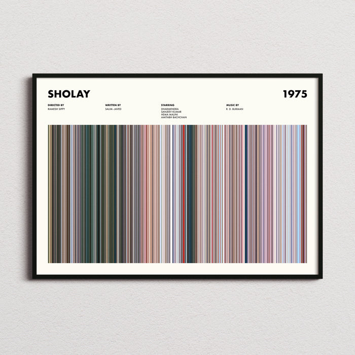 Sholay Movie Barcode Poster