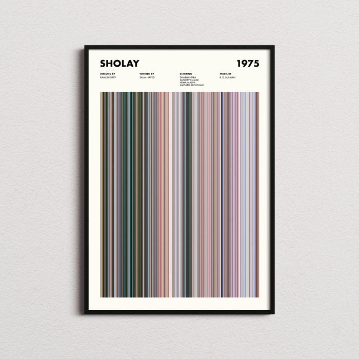 Sholay Movie Barcode Poster