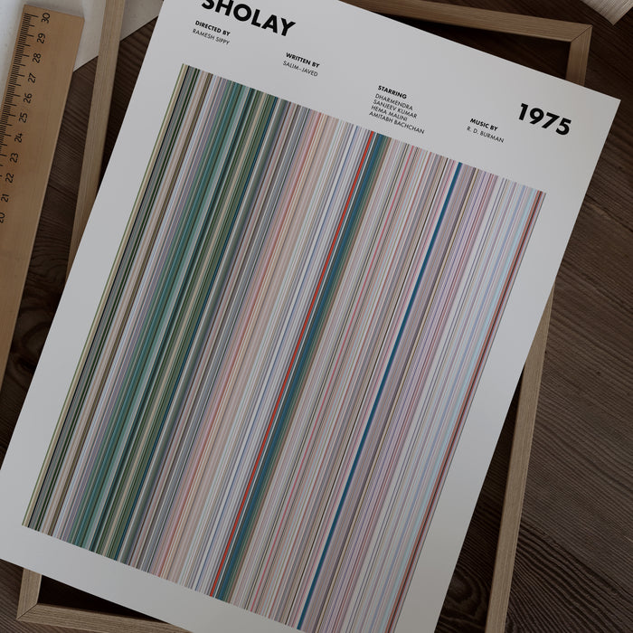 Sholay Movie Barcode Poster