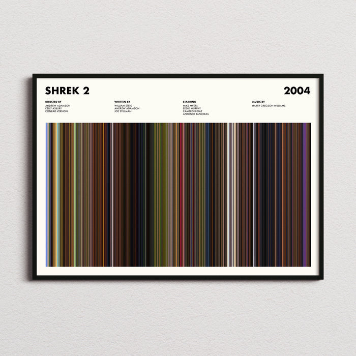 Shrek 2 Movie Barcode Poster