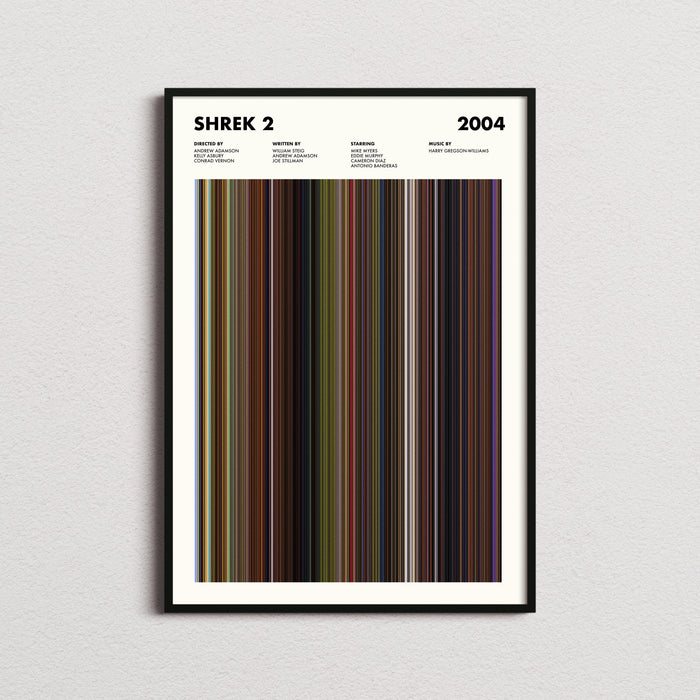 Shrek 2 Movie Barcode Poster