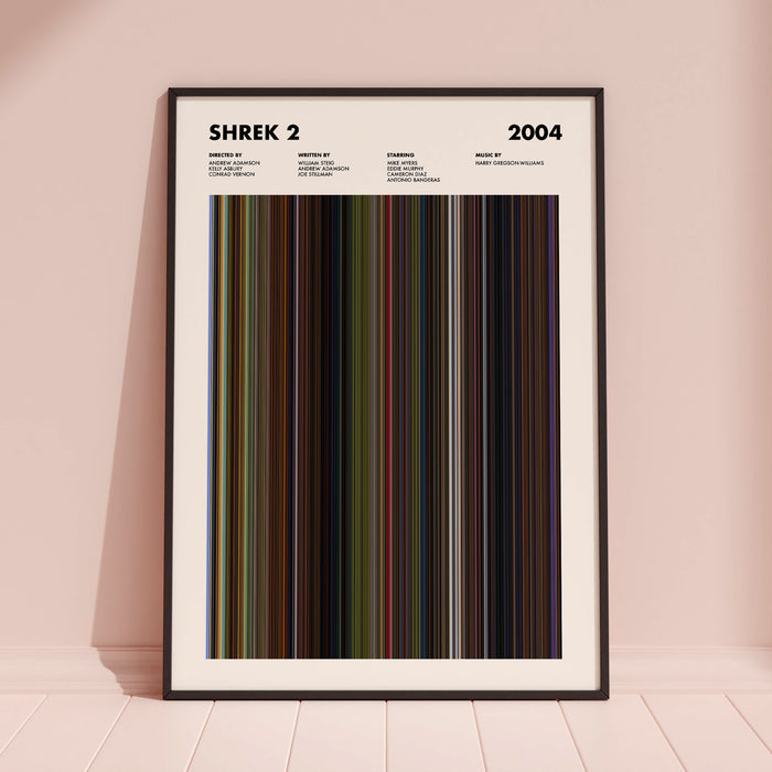 Shrek 2 Movie Barcode Poster