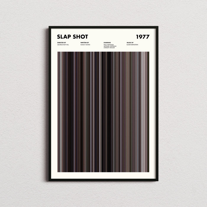 Slap Shot Movie Barcode Poster