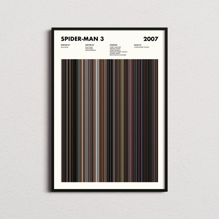 Spider-Man 3 Movie Barcode Movie Barcode Poster