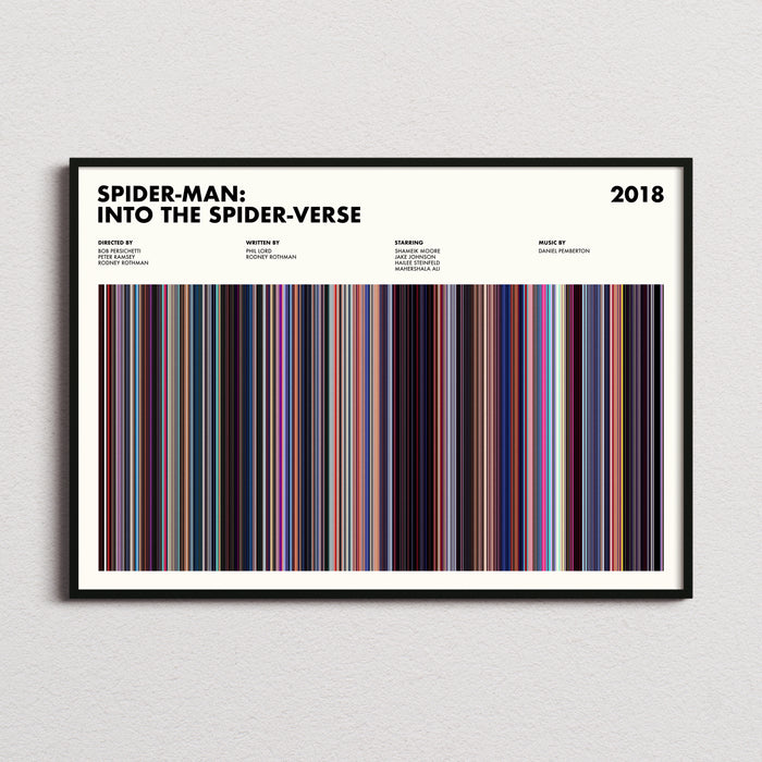 Spider-Man Into The Spiderverse Movie Barcode Poster