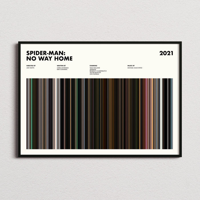 Spider-Man No Way Home Movie Barcode Poster