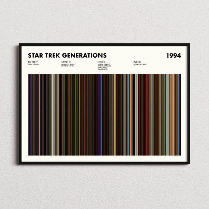 Star Trek Generations Movie Barcode Movie Barcode Poster