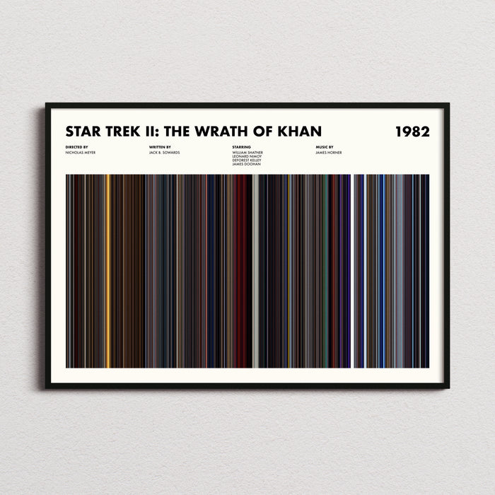 Star Trek 2 The Wrath Of Khan Movie Barcode Poster