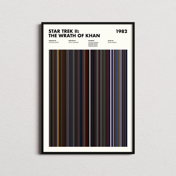 Star Trek 2 The Wrath Of Khan Movie Barcode Poster