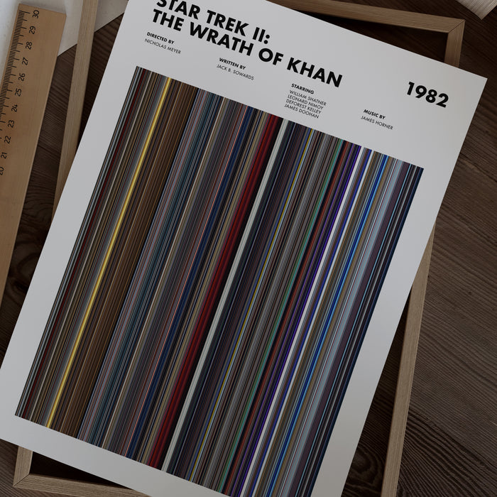 Star Trek 2 The Wrath Of Khan Movie Barcode Poster