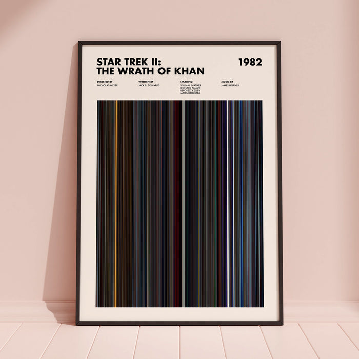 Star Trek 2 The Wrath Of Khan Movie Barcode Poster