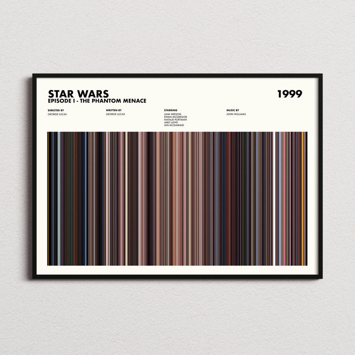 Star Wars Episode 1 The Phantom Menace Movie Barcode Poster