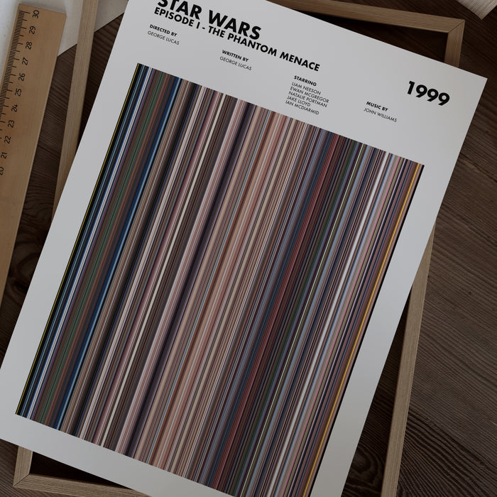 Star Wars Episode 1 The Phantom Menace Movie Barcode Poster