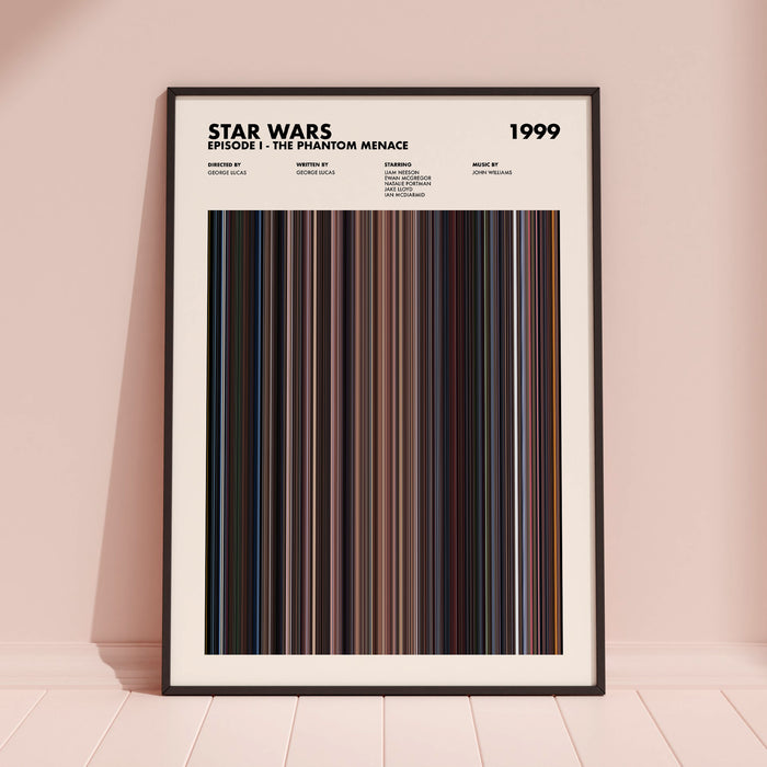 Star Wars Episode 1 The Phantom Menace Movie Barcode Poster