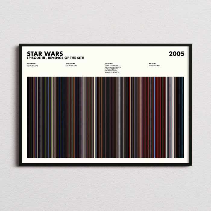 Star Wars Episode 3 Revenge Of The Sith Movie Barcode Poster