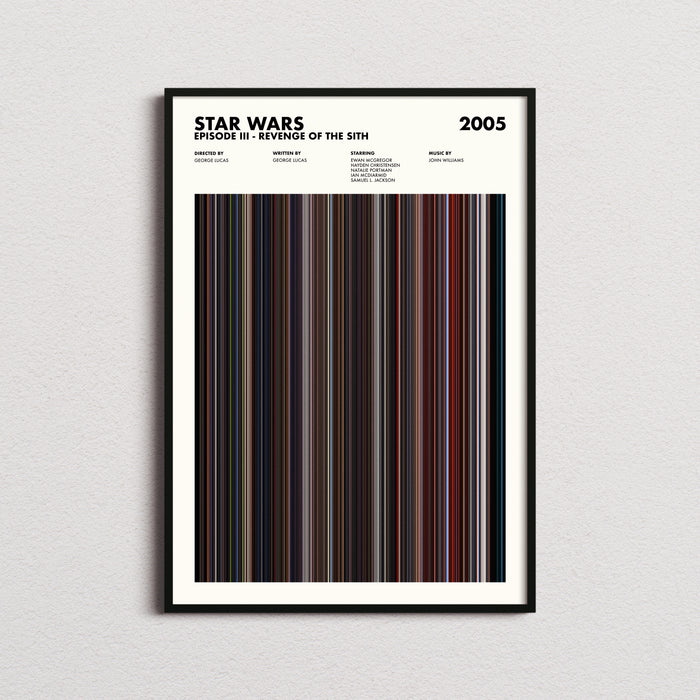 Star Wars Episode 3 Revenge Of The Sith Movie Barcode Poster