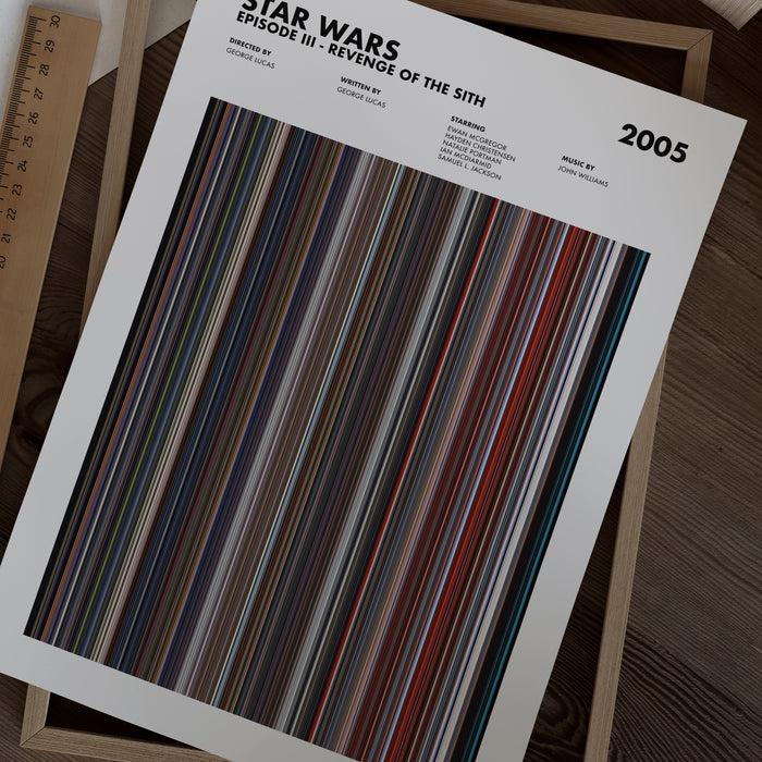 Star Wars Episode 3 Revenge Of The Sith Movie Barcode Poster