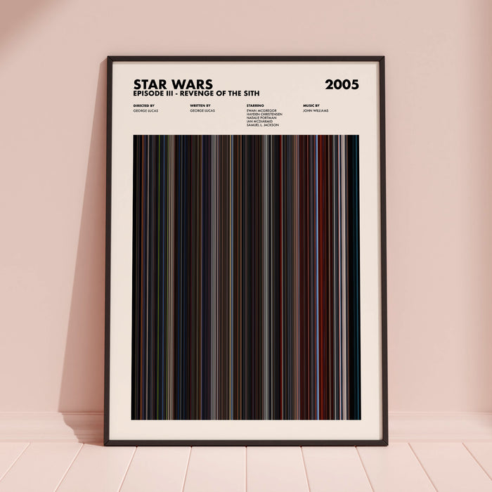 Star Wars Episode 3 Revenge Of The Sith Movie Barcode Poster