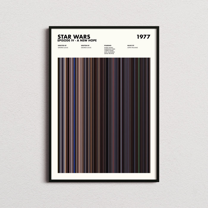 Star Wars IV: A New Hope Movie Barcode Poster