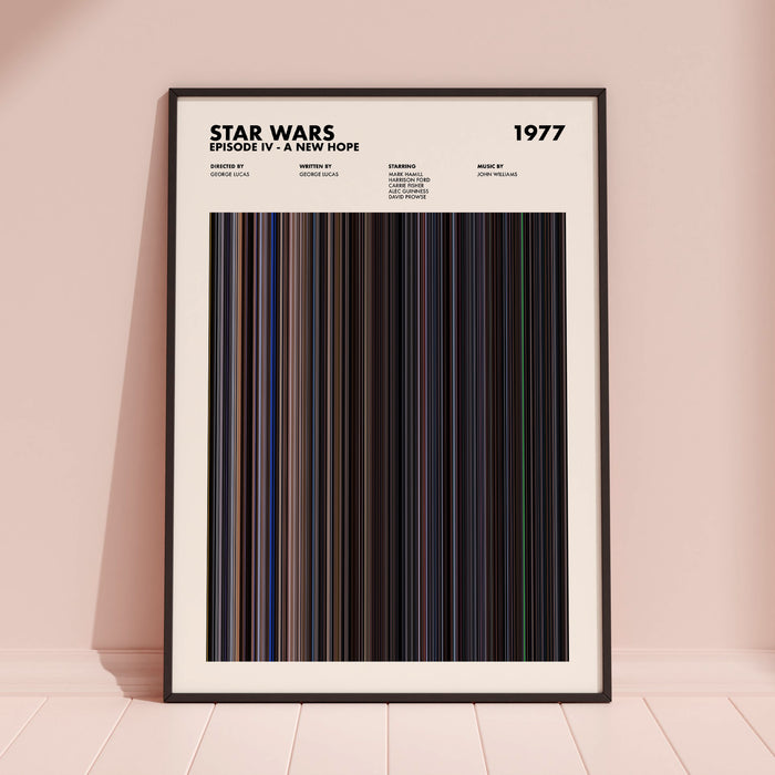 Star Wars IV: A New Hope Movie Barcode Poster