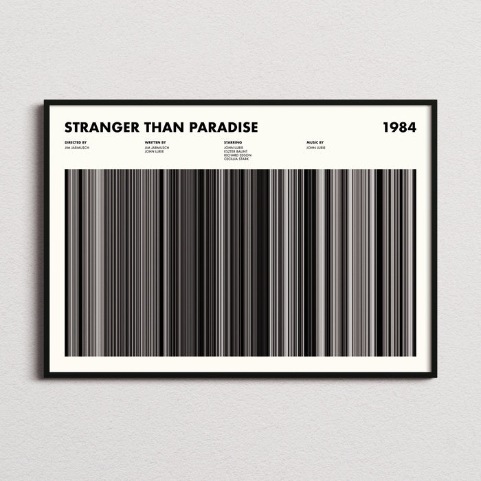 Stranger Than Paradise Movie Barcode Poster