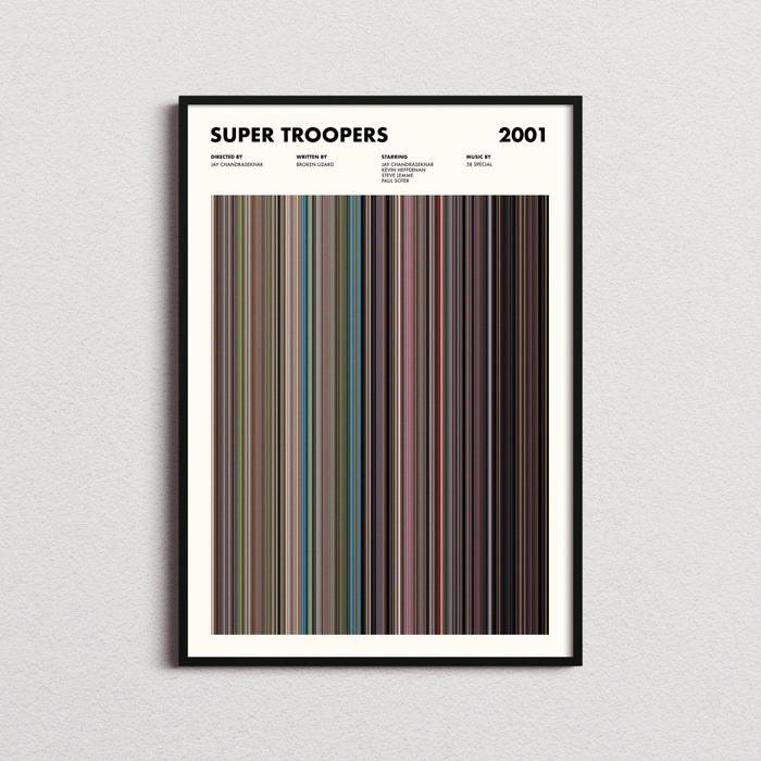 Super Troopers Movie Barcode Poster