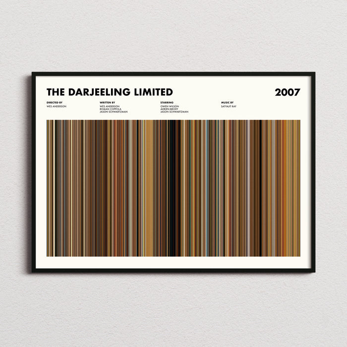 The Darjeeling Limited Movie Barcode Poster