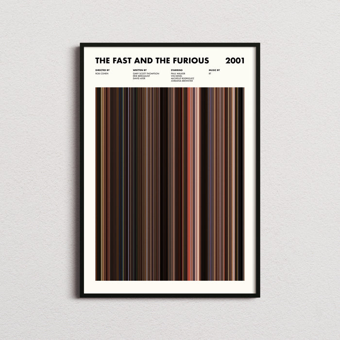 The Fast And The Furious Movie Barcode Poster