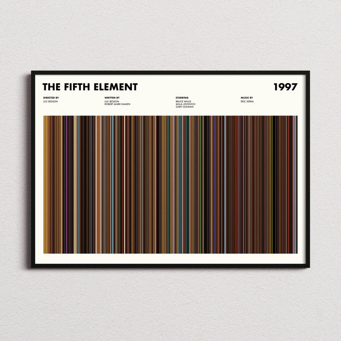 The Fifth Element Movie Barcode Poster