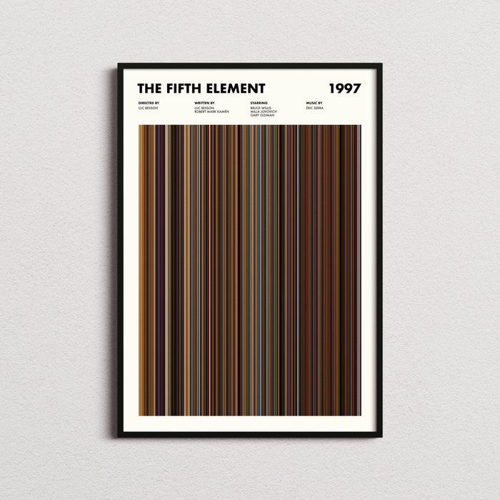 The Fifth Element Movie Barcode Poster