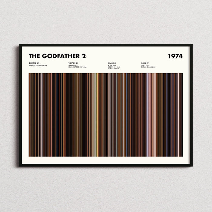 The Godfather 2 Movie Barcode Poster