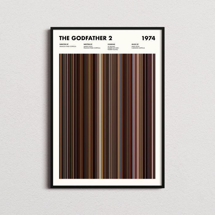 The Godfather 2 Movie Barcode Poster