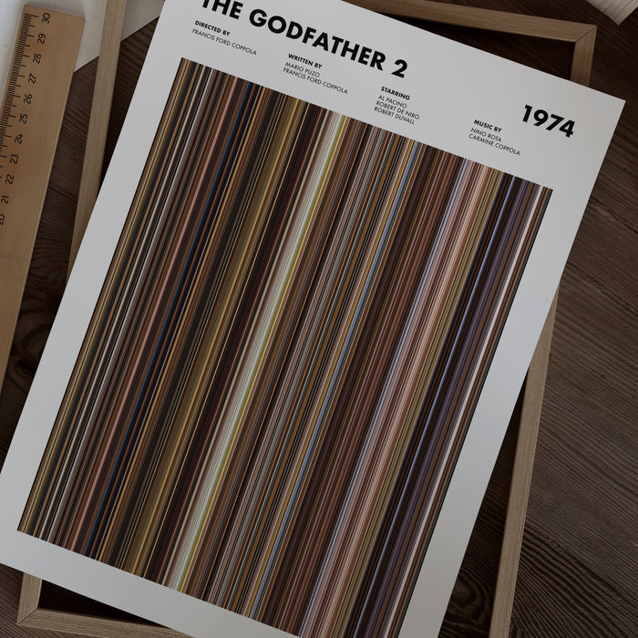 The Godfather 2 Movie Barcode Poster