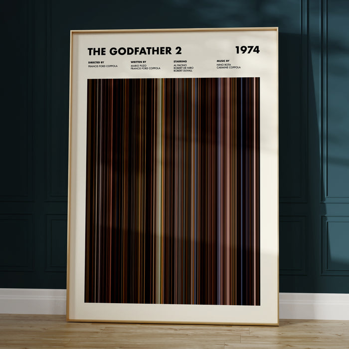 The Godfather 2 Movie Barcode Poster