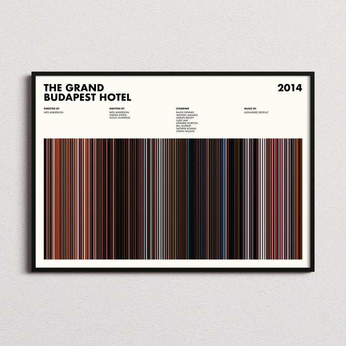 The Grand Budapest Hotel Movie Barcode Poster