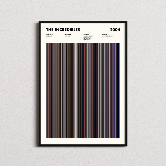 The Incredibles Movie Barcode Poster