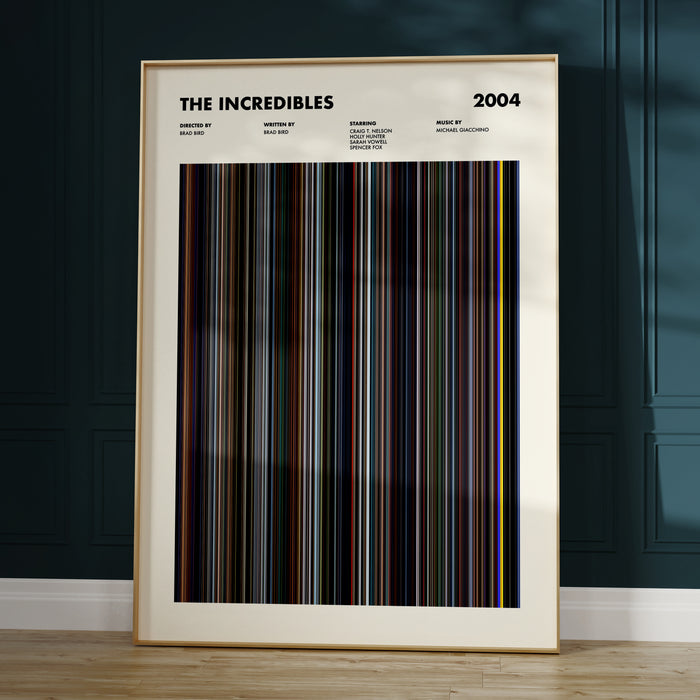 The Incredibles Movie Barcode Poster