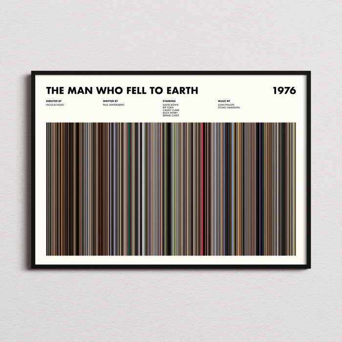 The Man Who Fell To Earth Movie Barcode Poster