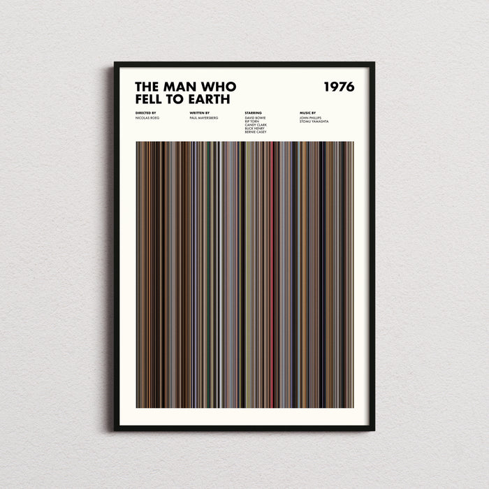 The Man Who Fell To Earth Movie Barcode Poster