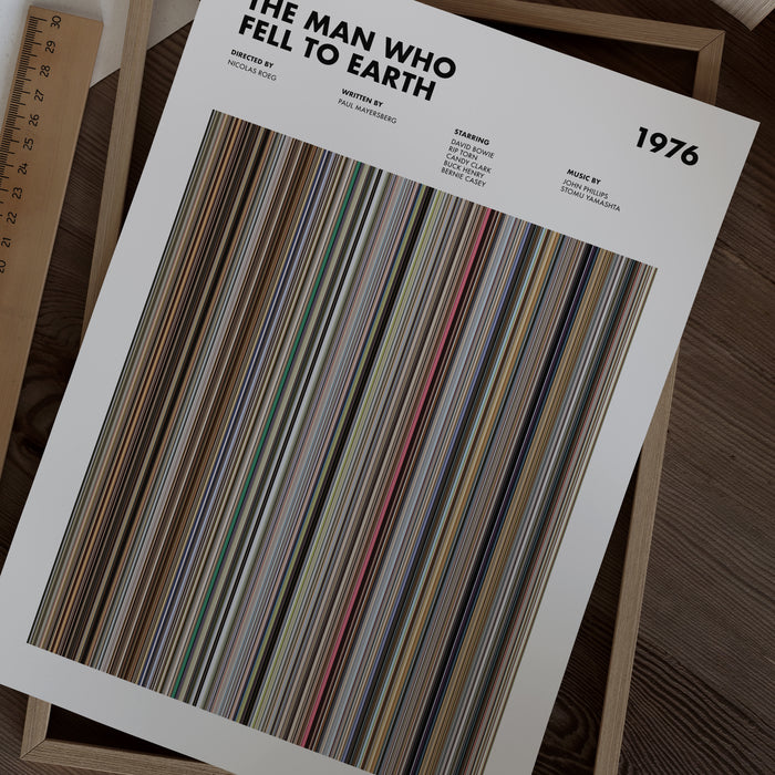 The Man Who Fell To Earth Movie Barcode Poster